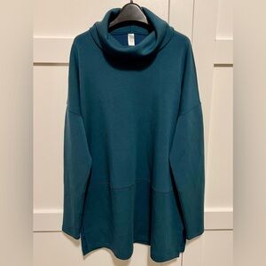SPANX Teal Cowl Neck Sweater